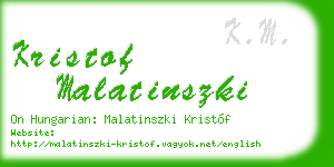 kristof malatinszki business card