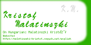 kristof malatinszki business card